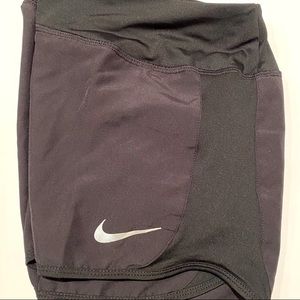 NEW Nike Women Dry Dri-Fit Running Shorts XL Black Waist 34.5”- 38.5”